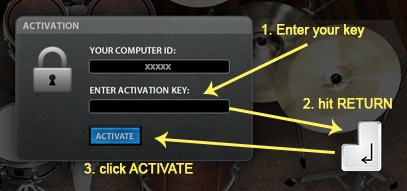 how do i get my mt power drum kit 2 actiation key